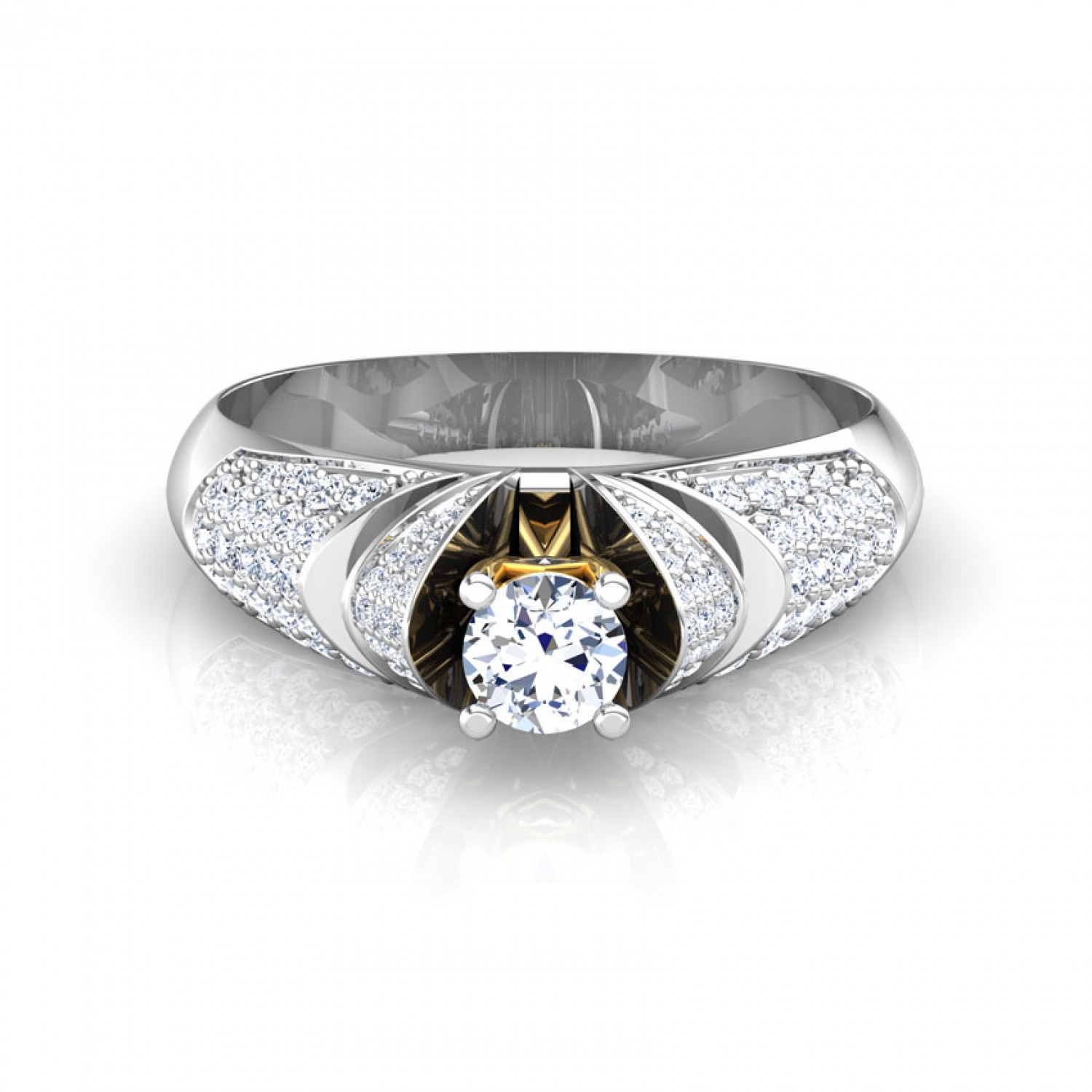 Nishk Lyra Solitaire Diamond Ring